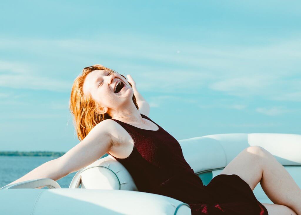 young girl on a boat