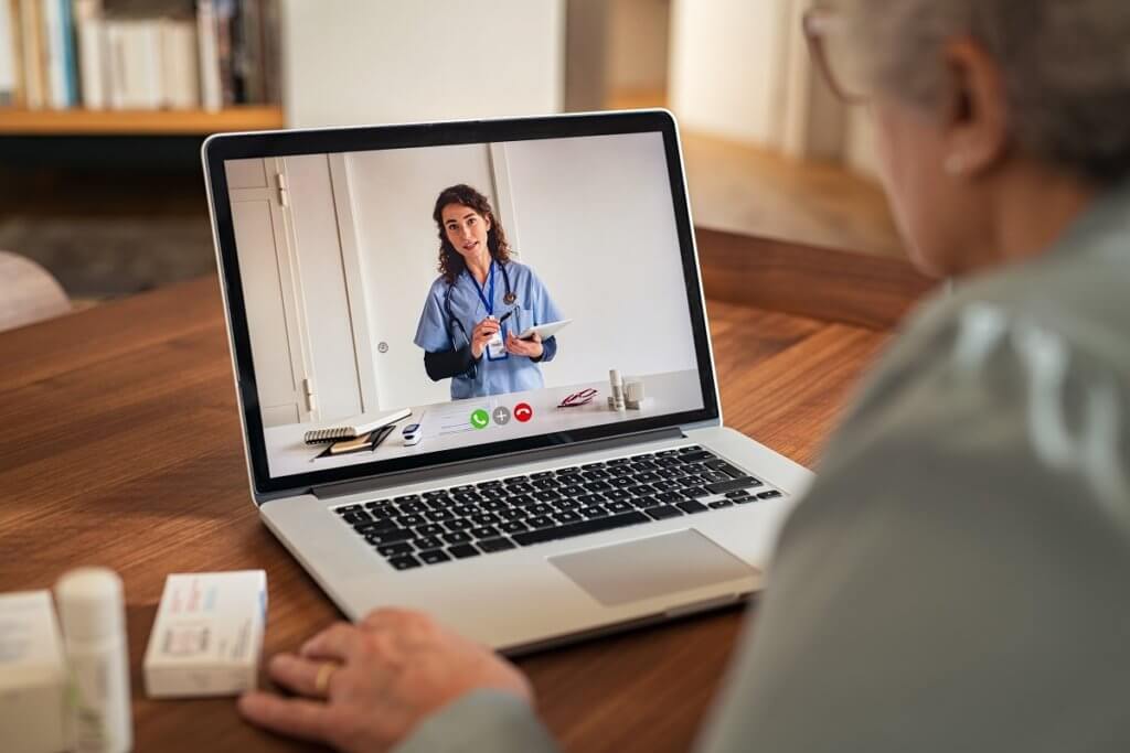 a doctor giving virtual care