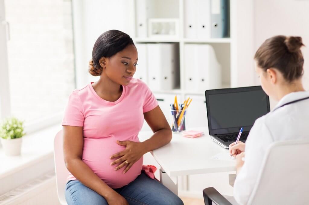 pregnant woman at the doctor's office